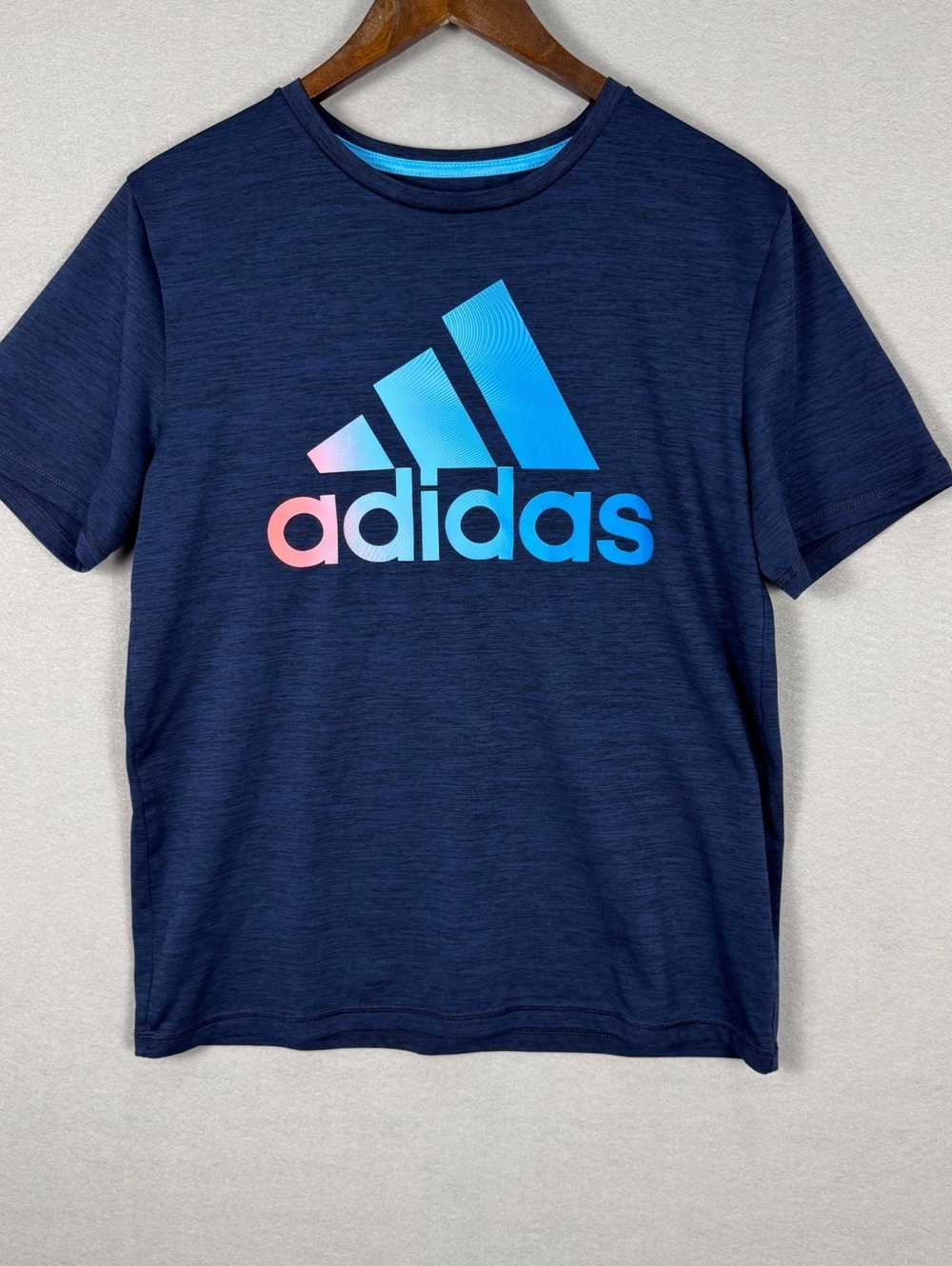 Adidas Girls XL Blue AEROREADY Gradient Logo T-Shirt